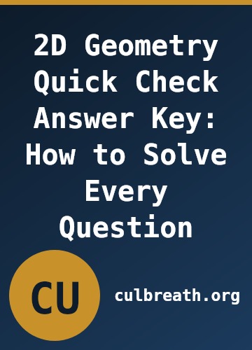 2D Geometry Quick Check Answer Key: How to Solve Every Question