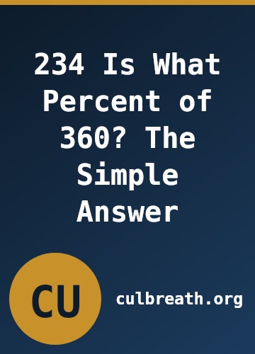 234 Is What Percent of 360? The Simple Answer