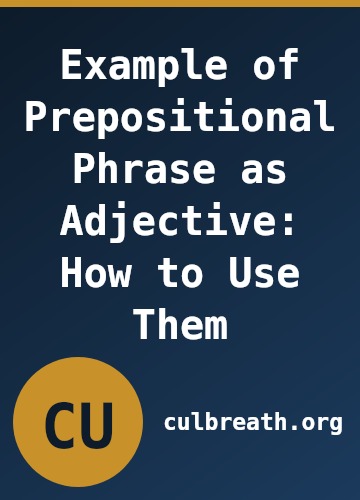 Example of Prepositional Phrase as Adjective: How to Use Them