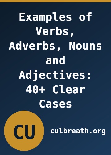 Examples of Verbs, Adverbs, Nouns and Adjectives: 40+ Clear Cases