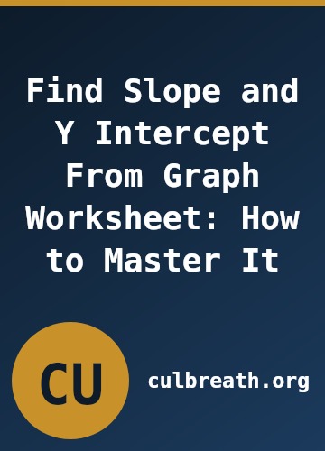 Find Slope and Y Intercept From Graph Worksheet: How to Master It