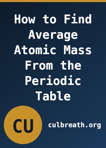 How to Find Average Atomic Mass From the Periodic Table