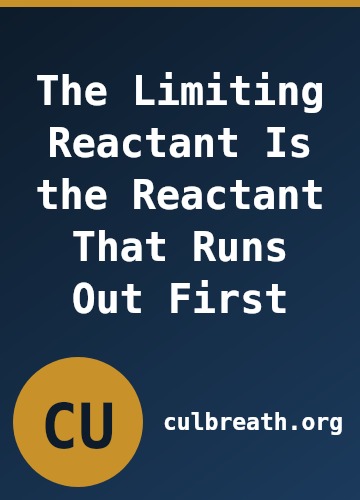 The Limiting Reactant Is the Reactant That Runs Out First