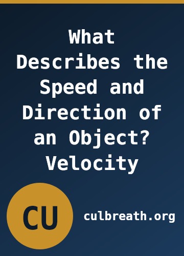 What Describes the Speed and Direction of an Object? Velocity