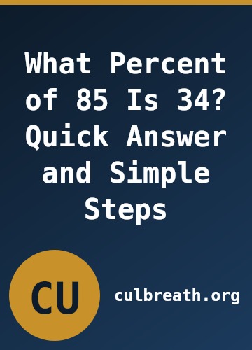 What Percent of 85 Is 34? Quick Answer and Simple Steps