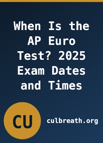 When Is the AP Euro Test? 2025 Exam Dates and Times