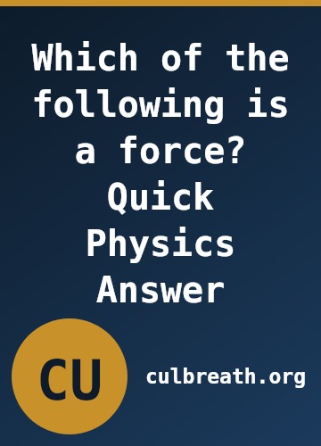Which of the following is a force? Quick Physics Answer