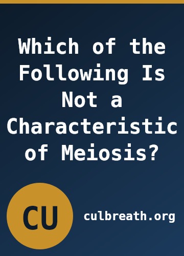 Which of the Following Is Not a Characteristic of Meiosis?