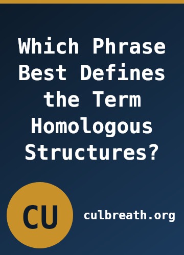 Which Phrase Best Defines the Term Homologous Structures?