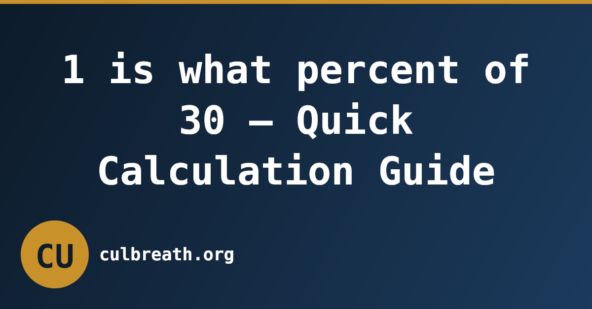 1 is what percent of 30 – Quick Calculation Guide