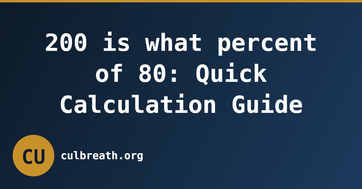 200 is what percent of 80: Quick Calculation Guide