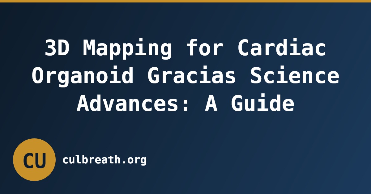 3D Mapping for Cardiac Organoid Gracias Science Advances: A Guide