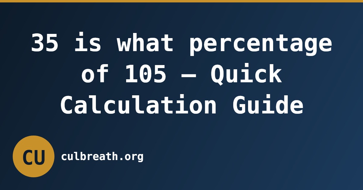 35 is what percentage of 105 – Quick Calculation Guide