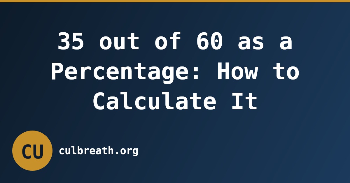 35 out of 60 as a Percentage: How to Calculate It