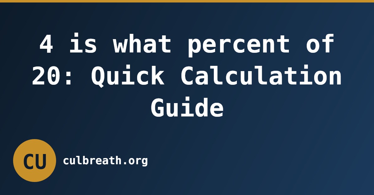 4 is what percent of 20: Quick Calculation Guide