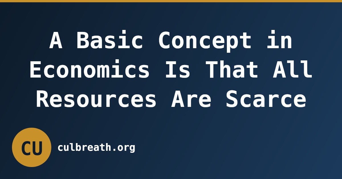 A Basic Concept in Economics Is That All Resources Are Scarce