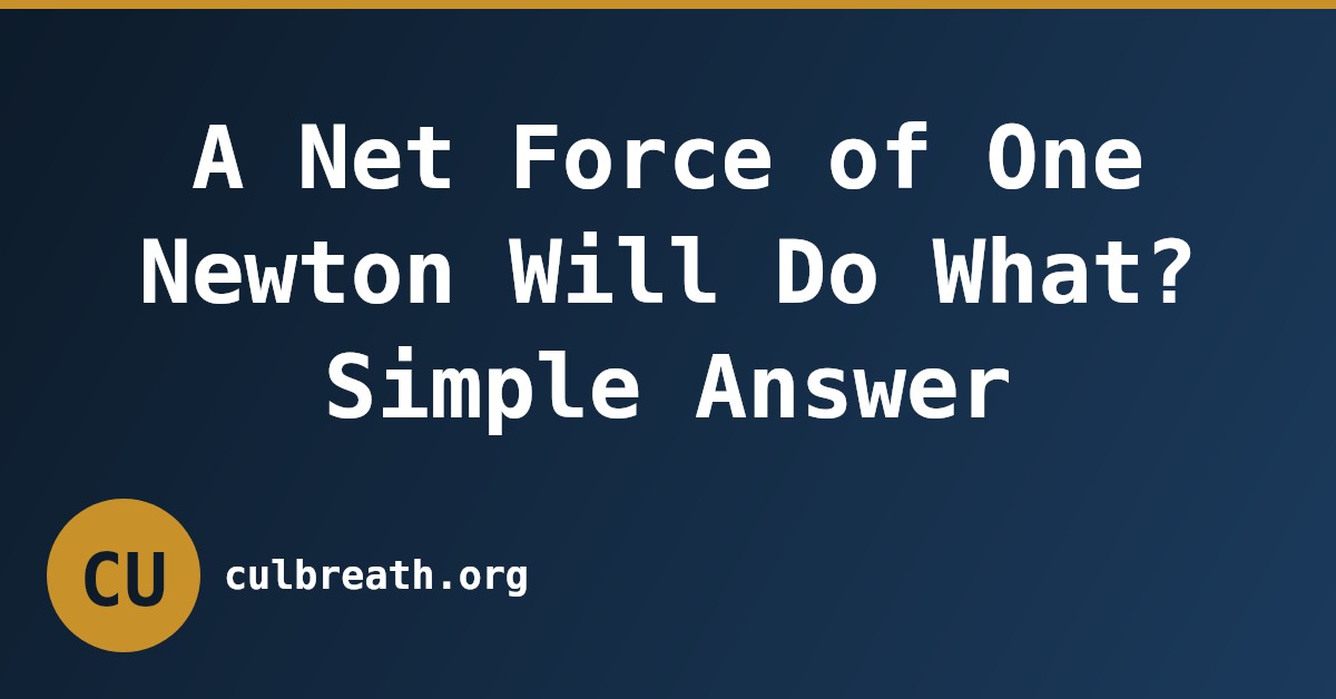 A Net Force of One Newton Will Do What? Simple Answer