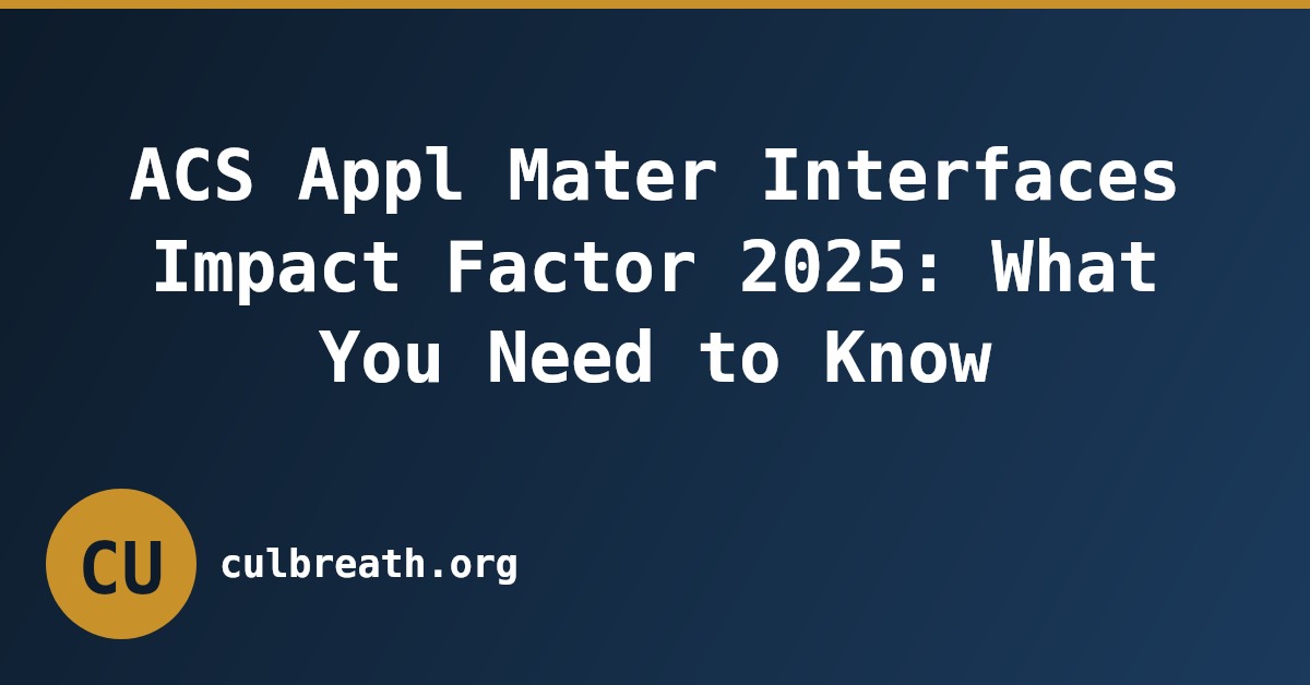 ACS Appl Mater Interfaces Impact Factor 2025: What You Need to Know
