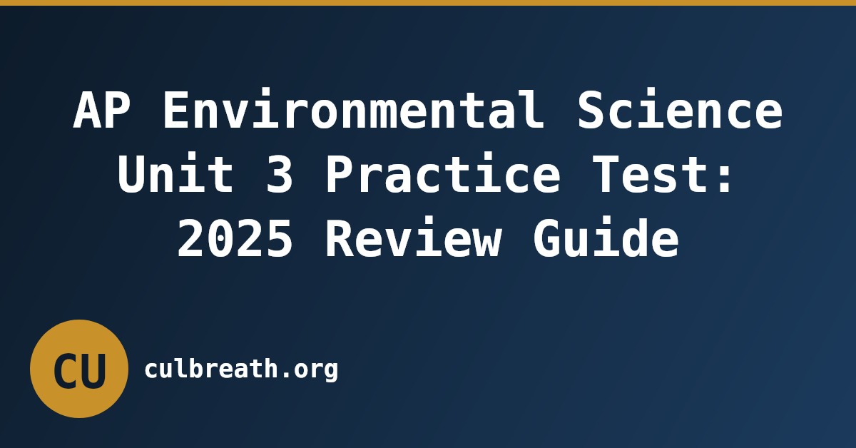 AP Environmental Science Unit 3 Practice Test: 2025 Review Guide