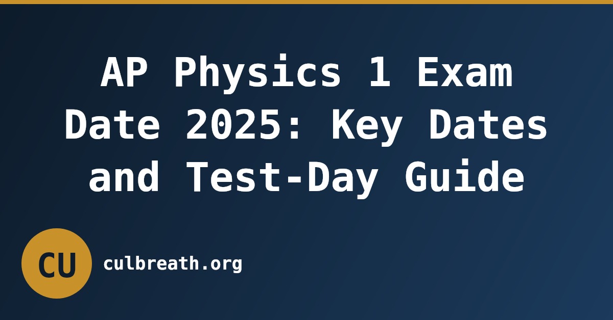 AP Physics 1 Exam Date 2025: Key Dates and Test-Day Guide