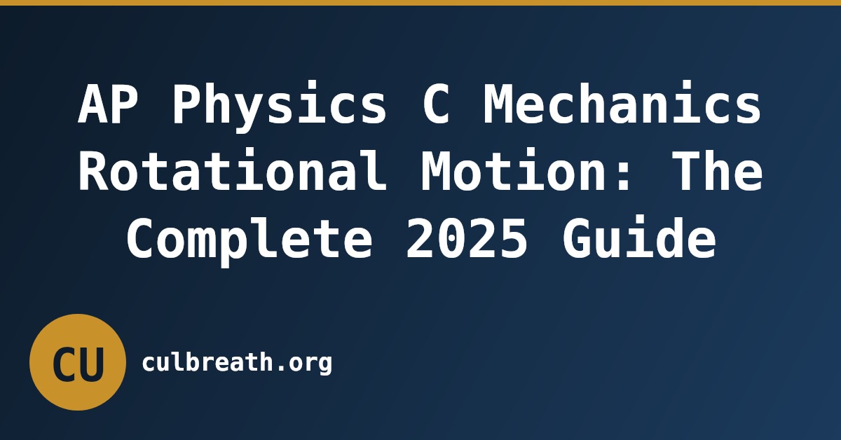 AP Physics C Mechanics Rotational Motion: The Complete 2025 Guide