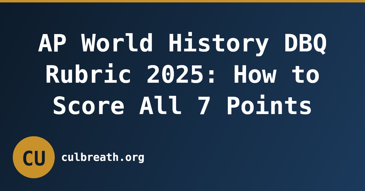 AP World History DBQ Rubric 2025: How to Score All 7 Points