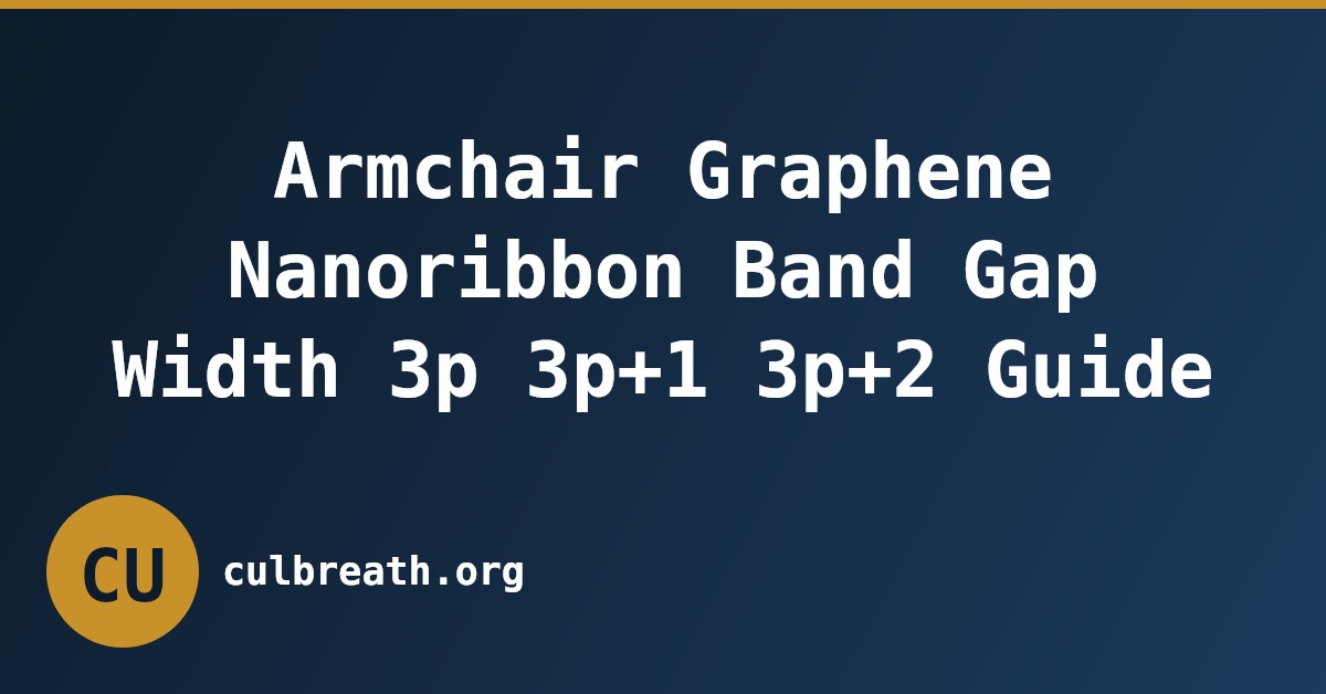 Armchair Graphene Nanoribbon Band Gap Width 3p 3p+1 3p+2 Guide