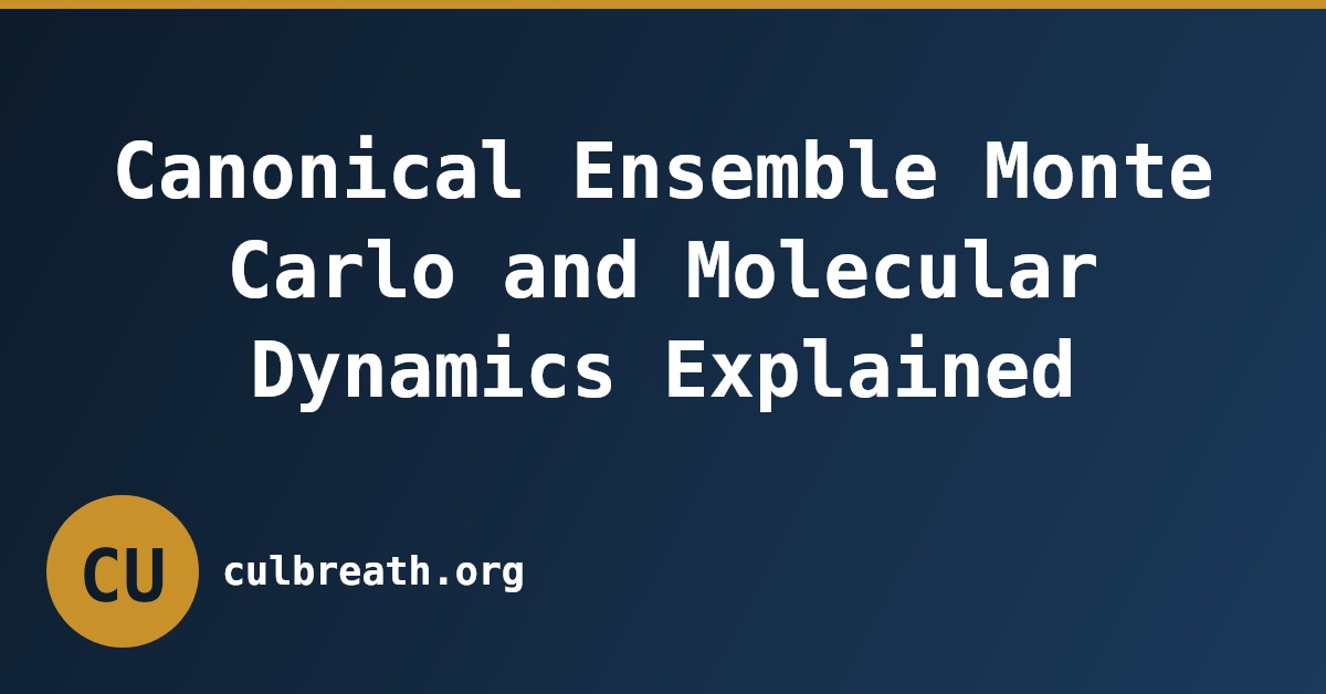 Canonical Ensemble Monte Carlo and Molecular Dynamics Explained