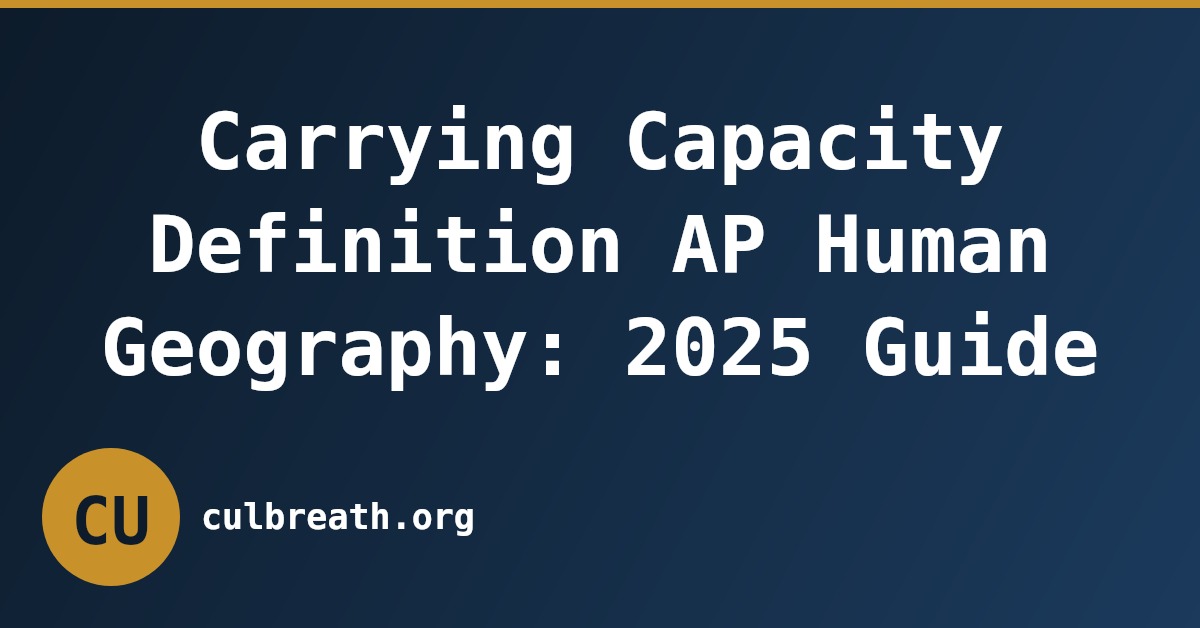 Carrying Capacity Definition AP Human Geography: 2025 Guide