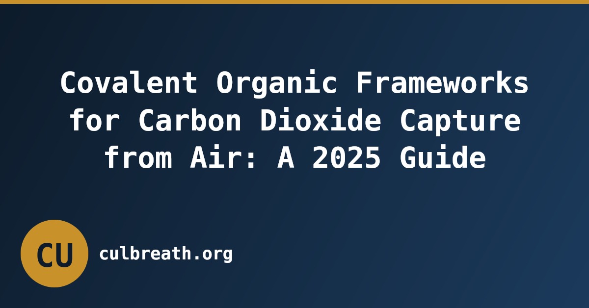 Covalent Organic Frameworks for Carbon Dioxide Capture from Air: A 2025 Guide