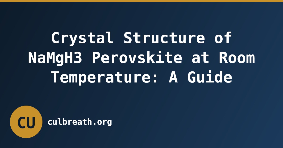 Crystal Structure of NaMgH3 Perovskite at Room Temperature: A Guide
