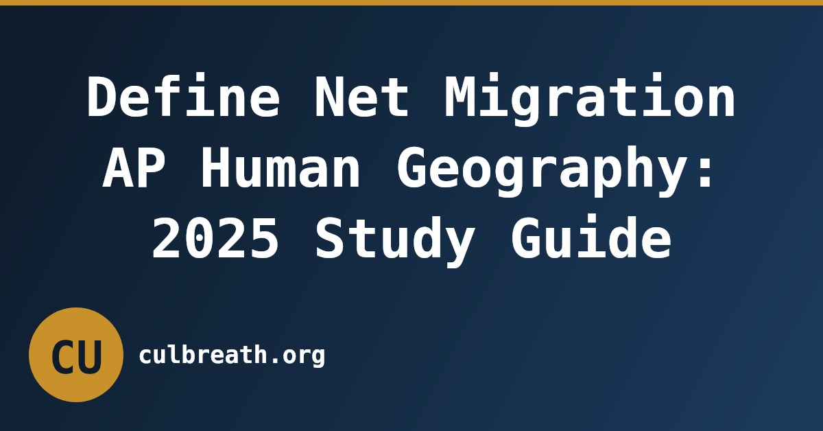 Define Net Migration AP Human Geography: 2025 Study Guide