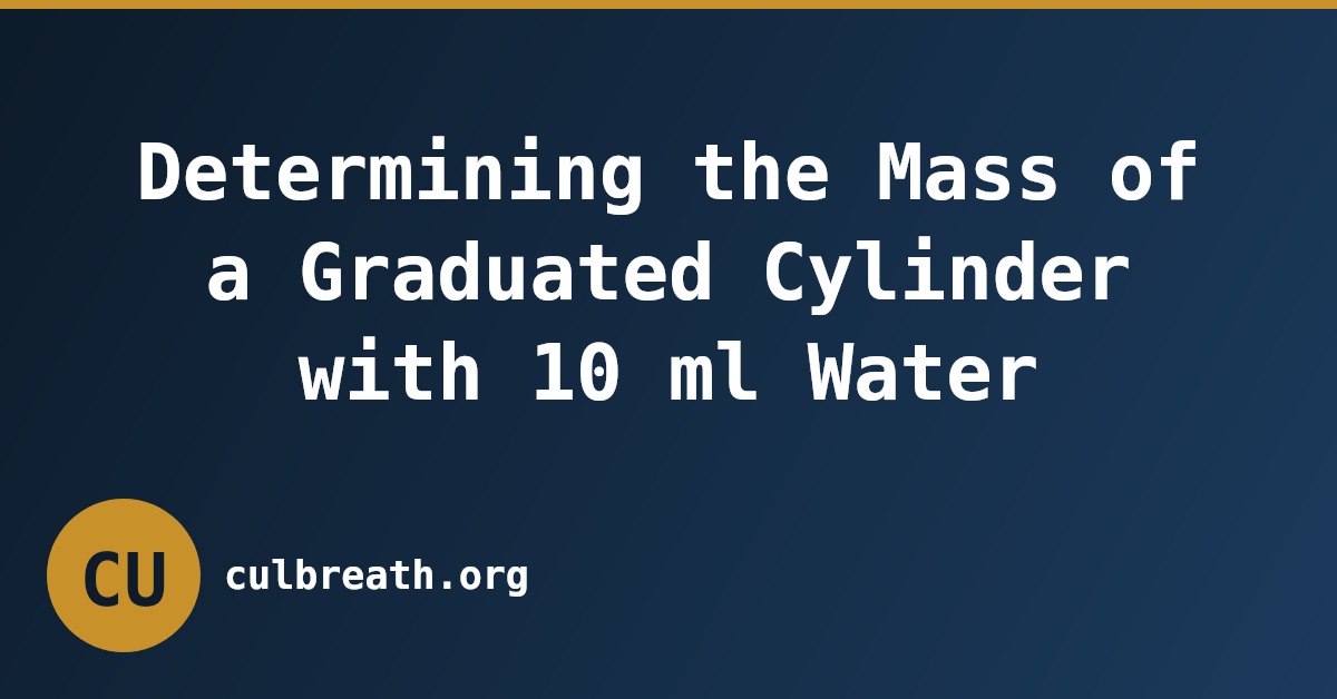 Determining the Mass of a Graduated Cylinder with 10 ml Water
