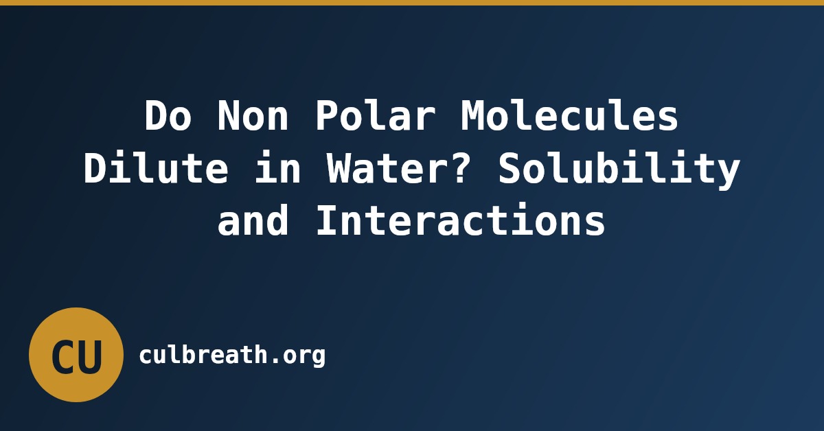 Do Non Polar Molecules Dilute in Water? Solubility and Interactions