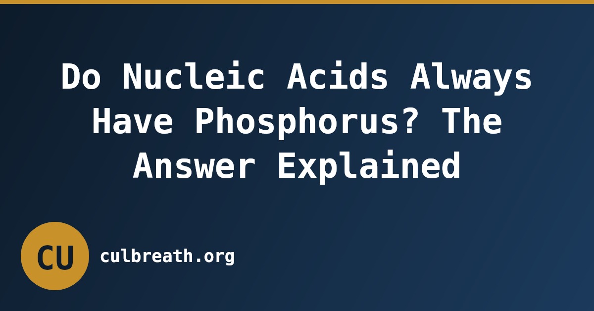 Do Nucleic Acids Always Have Phosphorus? The Answer Explained
