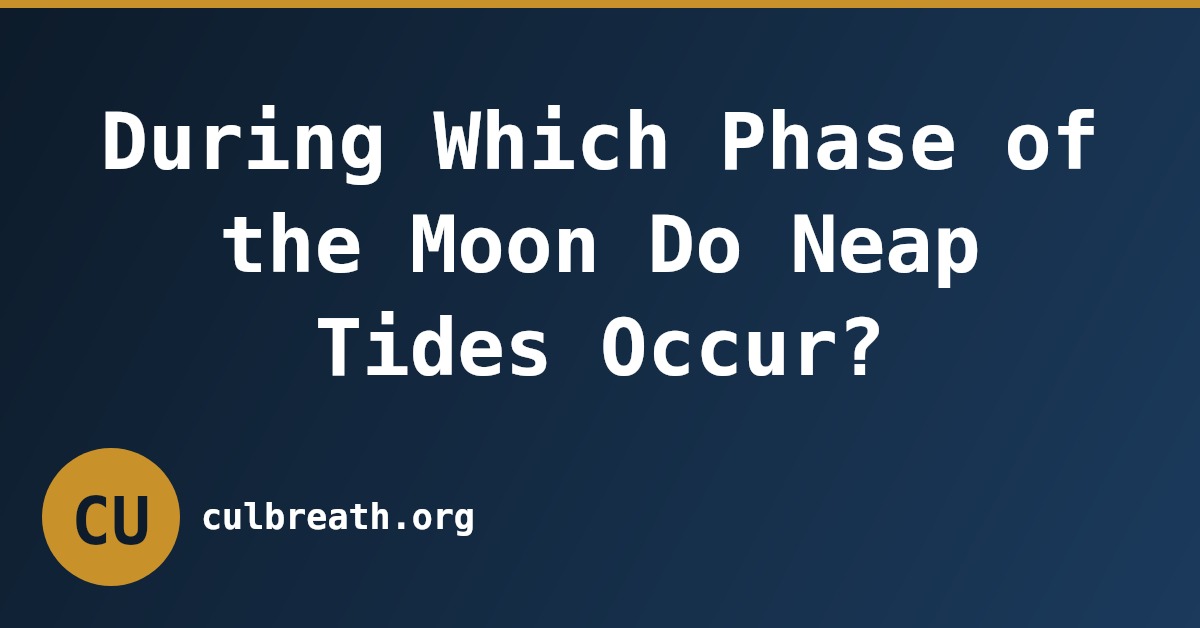 During Which Phase of the Moon Do Neap Tides Occur?