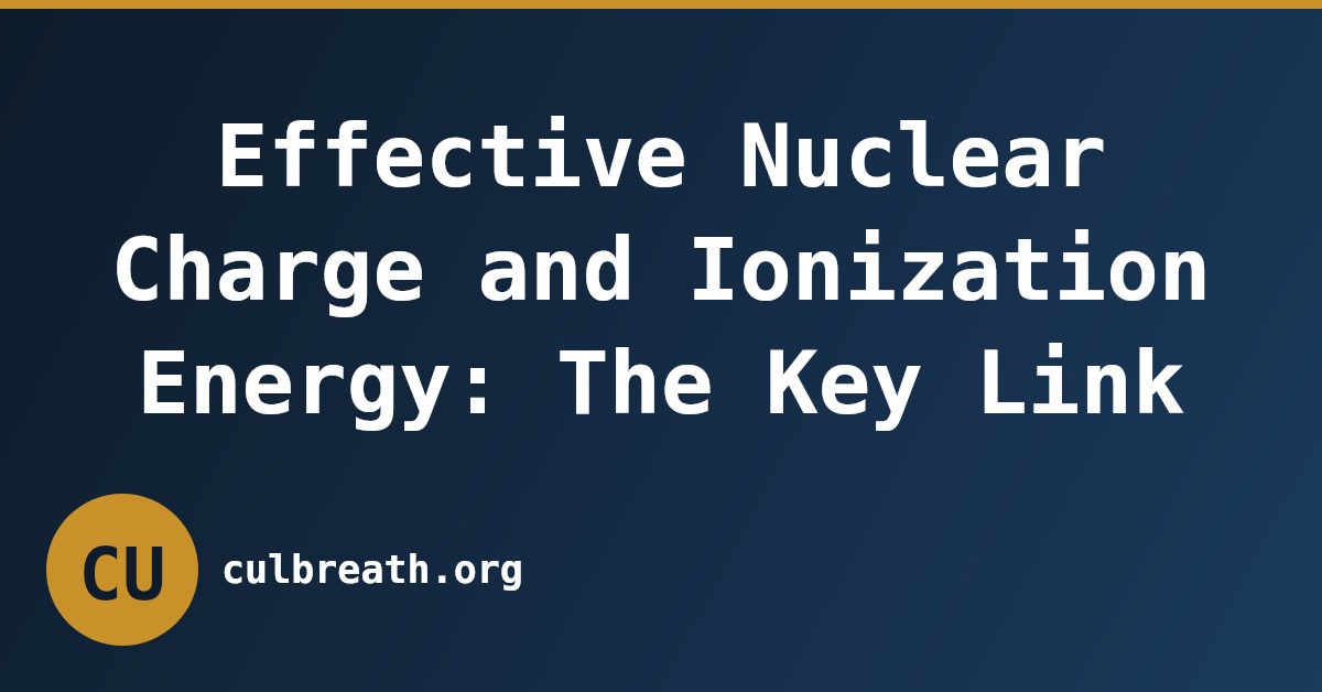 Effective Nuclear Charge and Ionization Energy: The Key Link