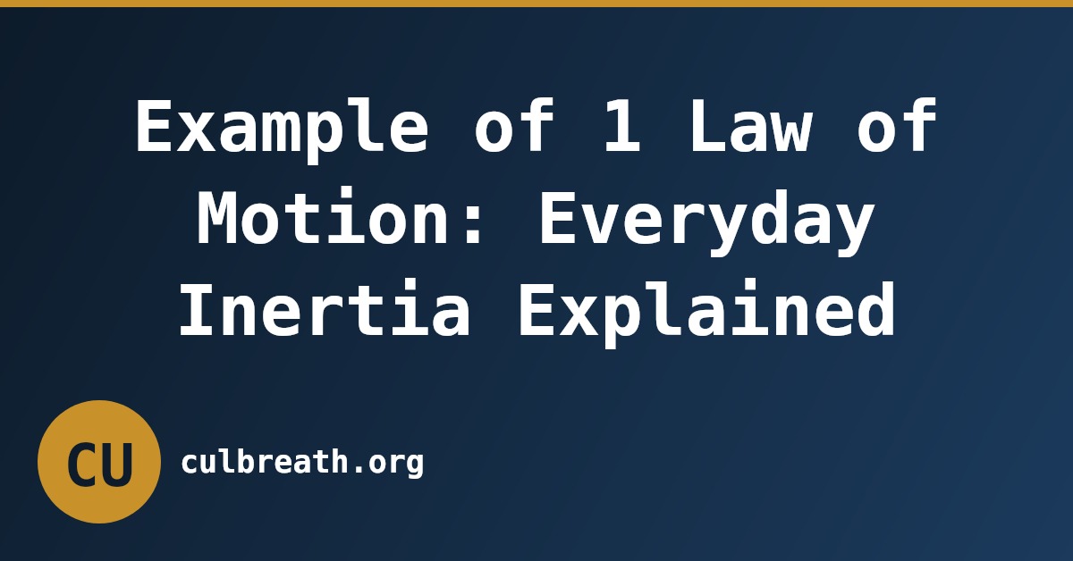 Example of 1 Law of Motion: Everyday Inertia Explained