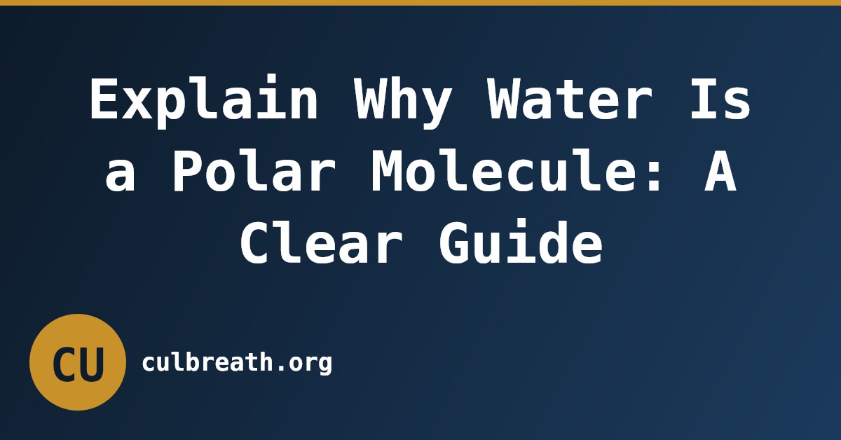 Explain Why Water Is a Polar Molecule: A Clear Guide
