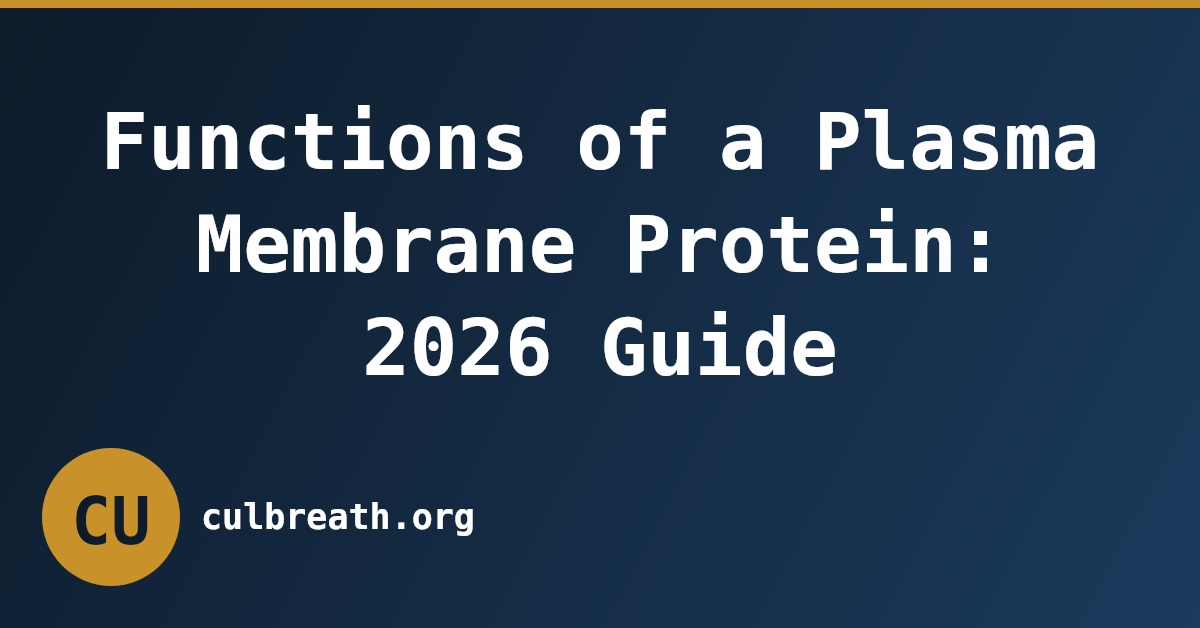 Functions of a Plasma Membrane Protein: 2026 Guide