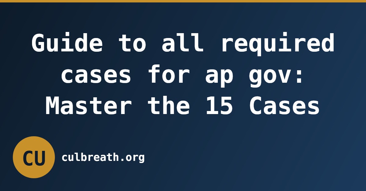 Guide to all required cases for ap gov: Master the 15 Cases