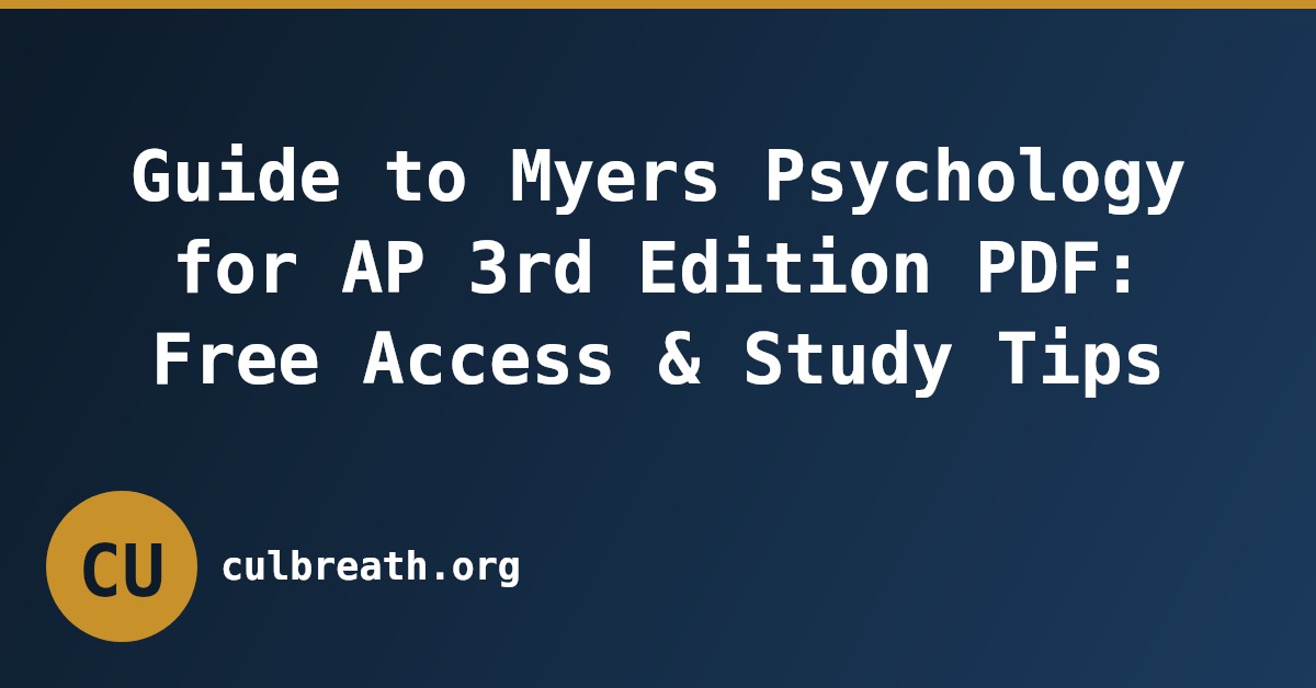 Guide to Myers Psychology for AP 3rd Edition PDF: Free Access & Study Tips