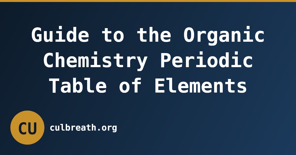 Guide to the Organic Chemistry Periodic Table of Elements
