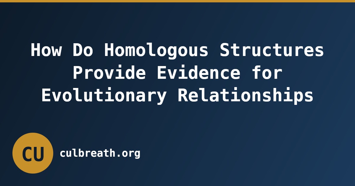 How Do Homologous Structures Provide Evidence for Evolutionary Relationships