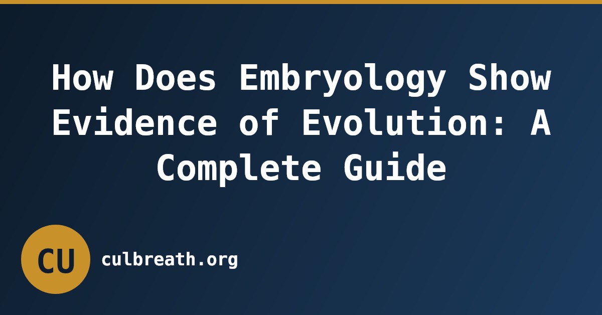 How Does Embryology Show Evidence of Evolution: A Complete Guide