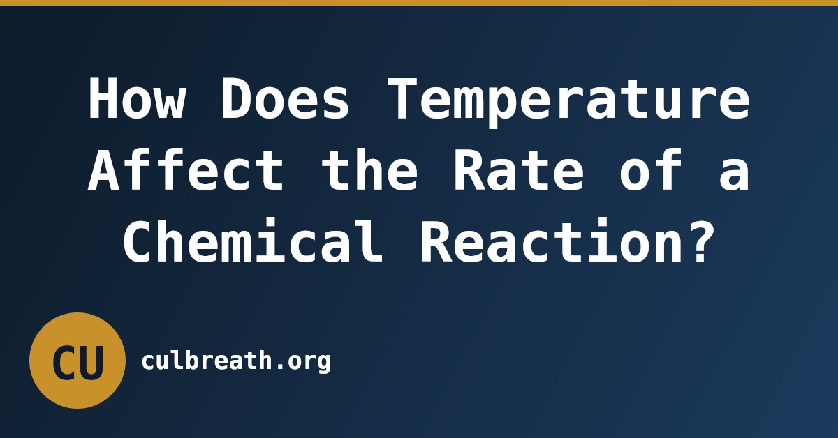 How Does Temperature Affect the Rate of a Chemical Reaction?