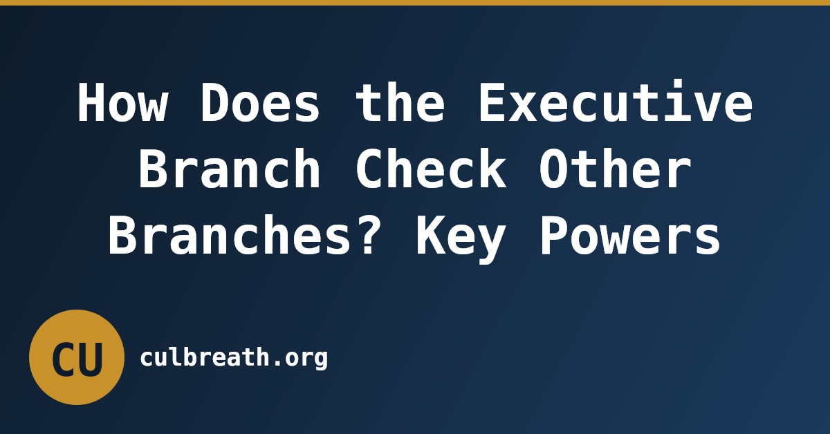 How Does the Executive Branch Check Other Branches? Key Powers