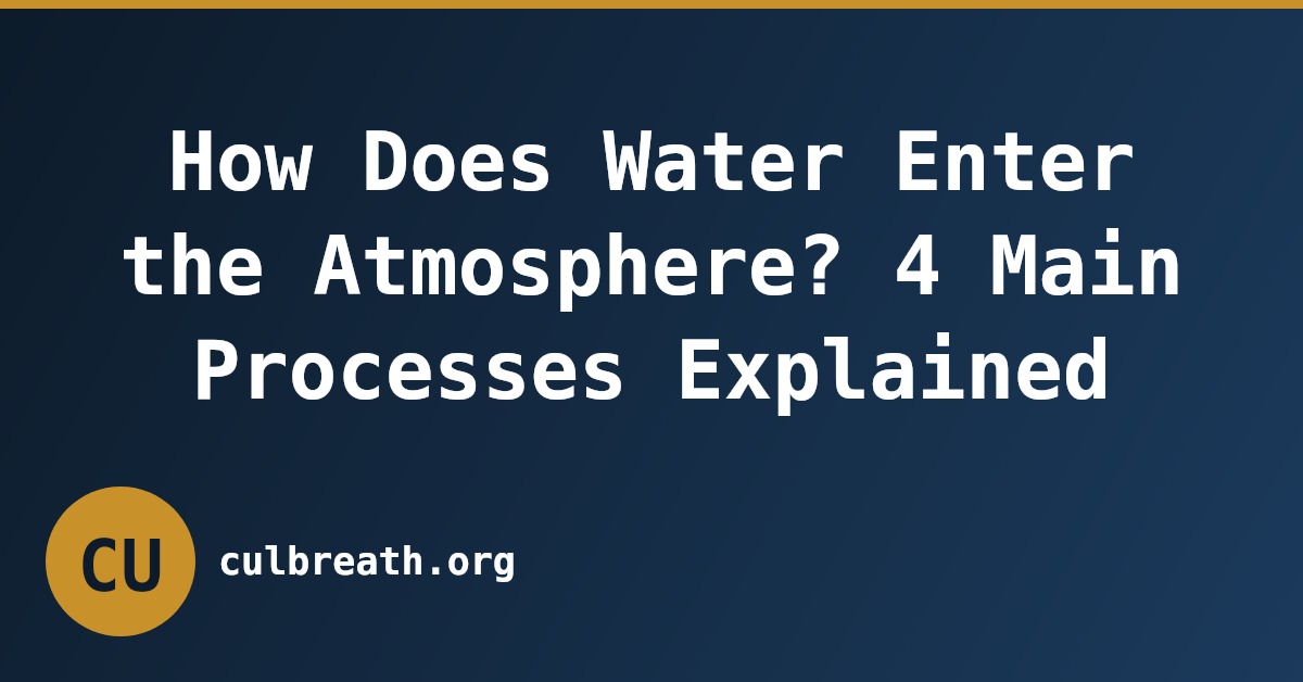 How Does Water Enter the Atmosphere? 4 Main Processes Explained