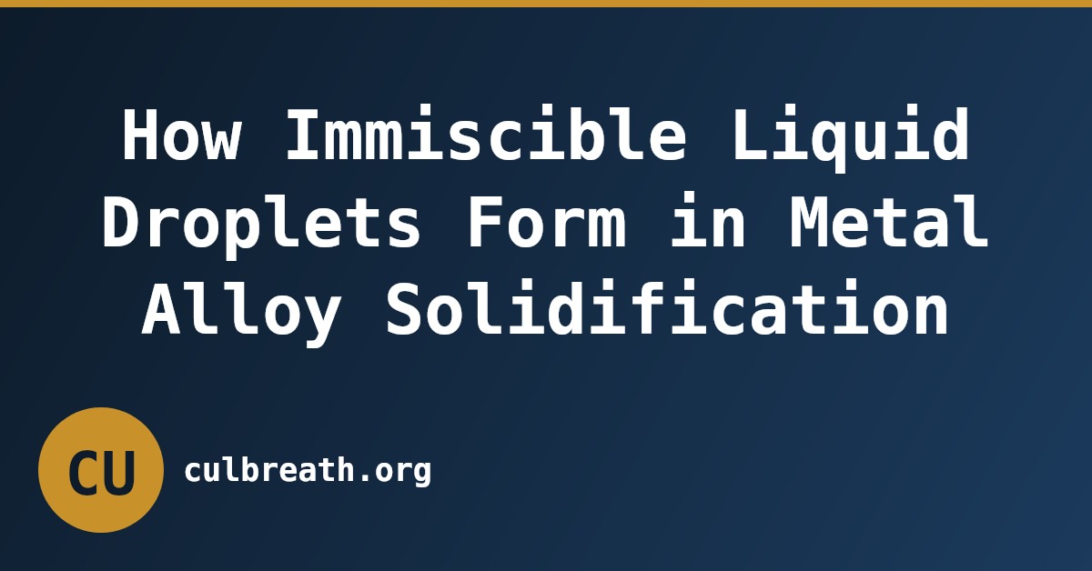 How Immiscible Liquid Droplets Form in Metal Alloy Solidification