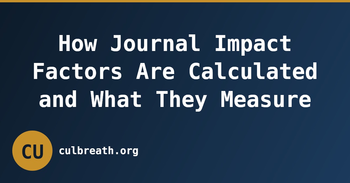How Journal Impact Factors Are Calculated and What They Measure